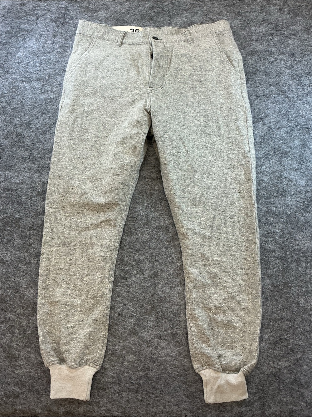 Taille Men's Gray Jogger Pants - Comfortable Everyday Sweatpants Size 36 Waist